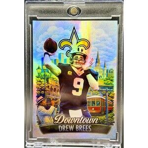 Drew Brees SP Holographic Downtown Fan Art Trading Card Saints Collectible